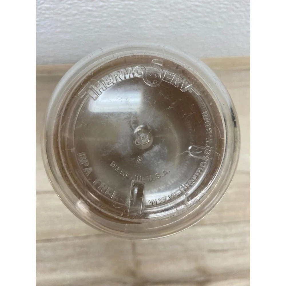 Vintage Thermo Serve Double Wall Plastic Islas De America Map Tumbler Large 20oz